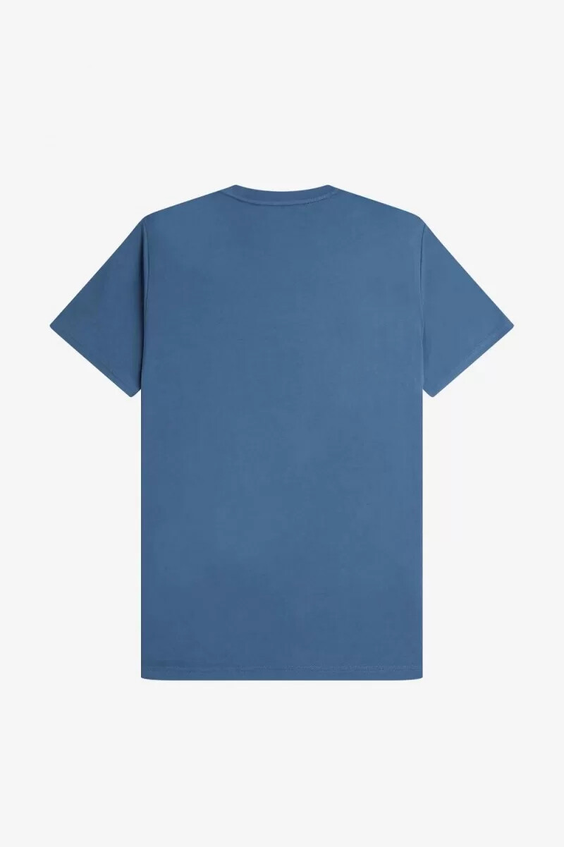camiseta bordada fred perry para hombre azul medianoche