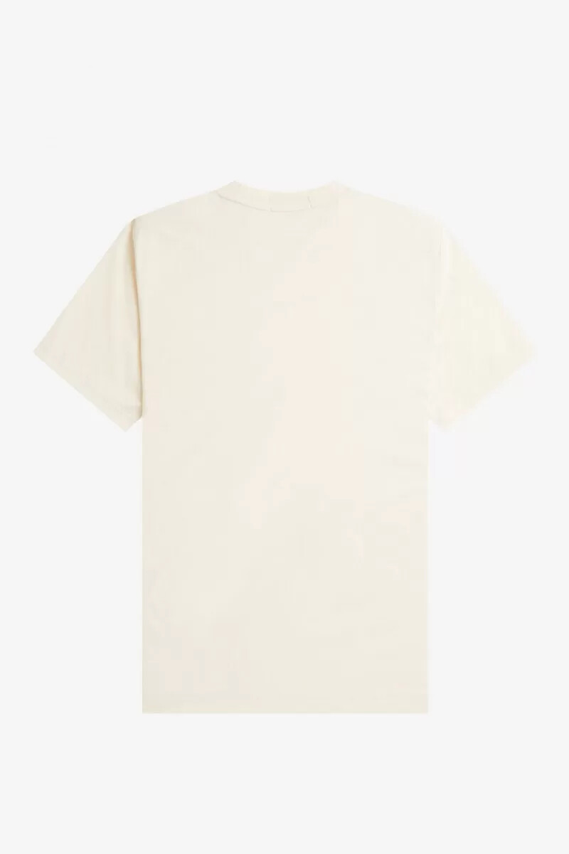 camiseta bordada fred perry para hombre en beige