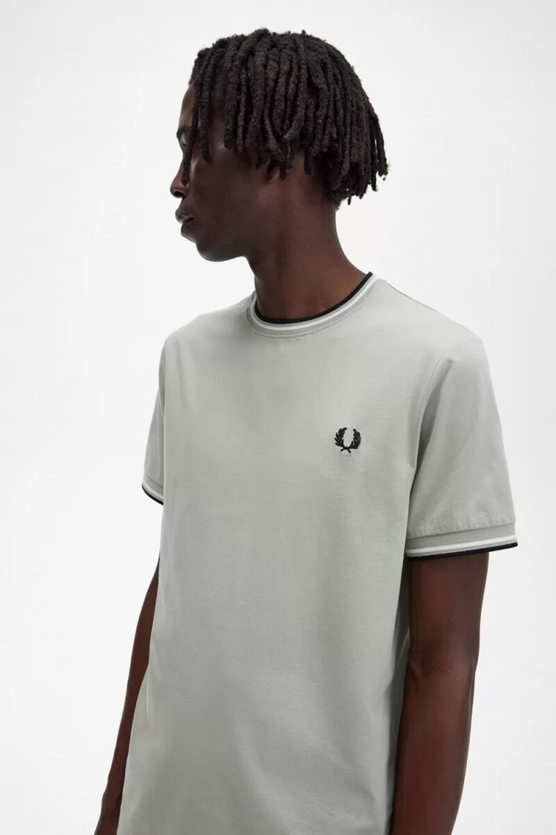 camiseta fred perry twin tipped para hombre color menta
