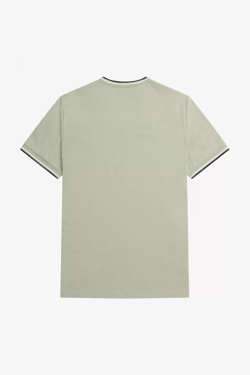 camiseta fred perry twin tipped para hombre color menta