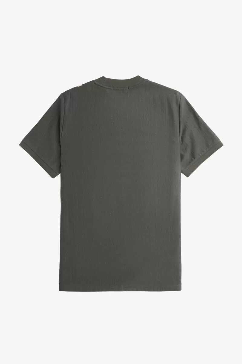 camiseta fred perry con rayas degradadas para hombre verde campo