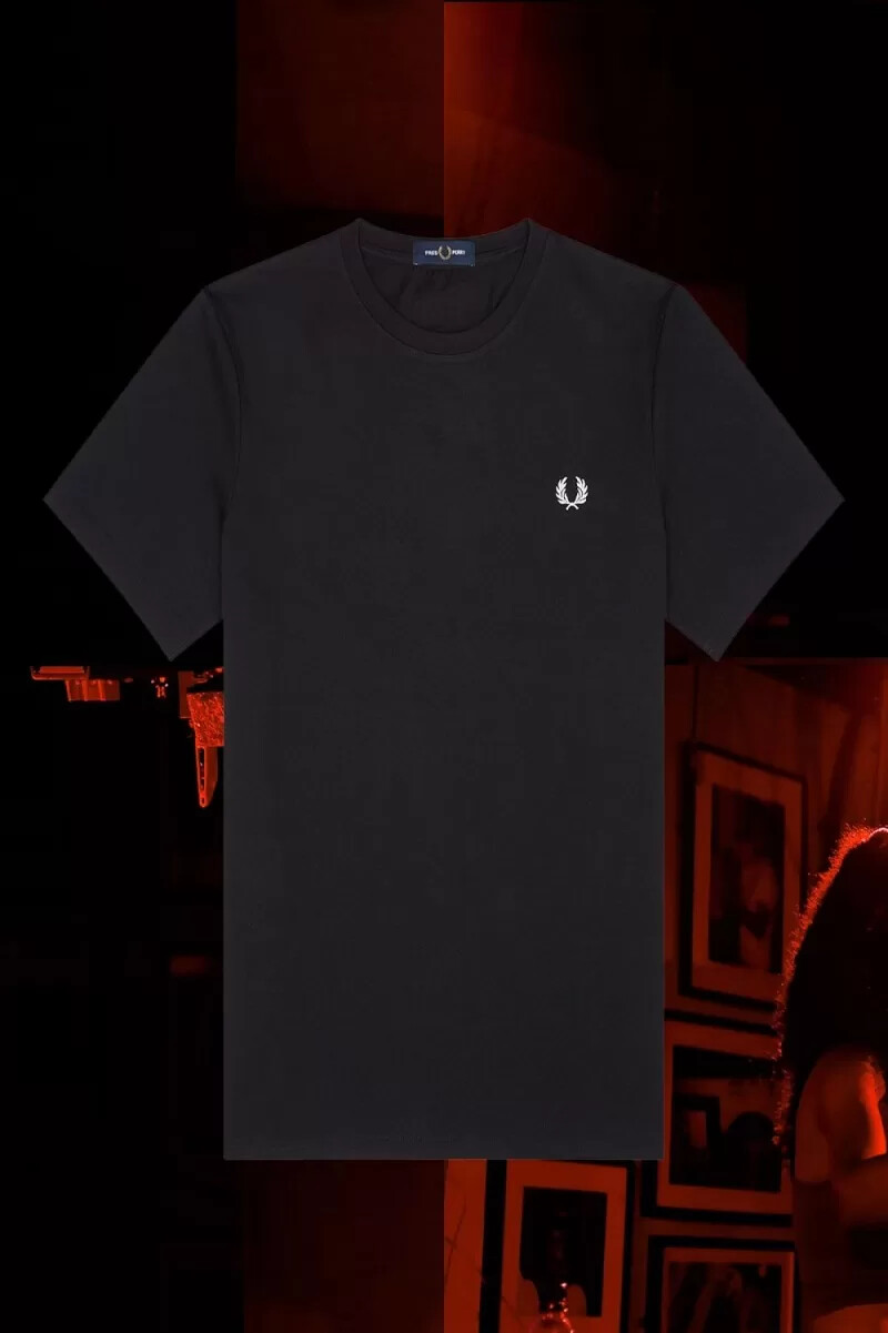 camiseta fred perry munich ringer para hombre negra