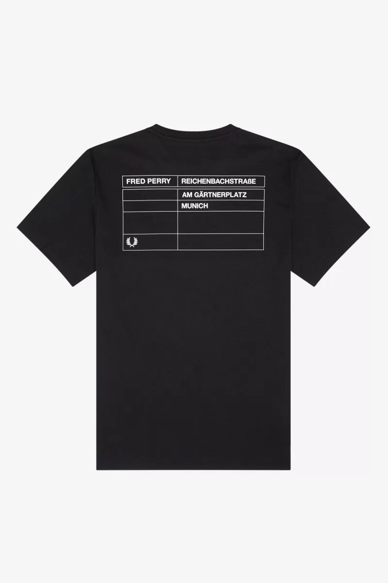 camiseta fred perry munich ringer para hombre negra