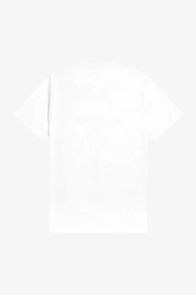 camiseta blanca bordada de fred perry para hombre