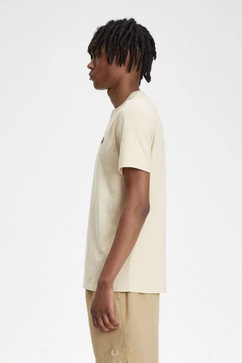 camiseta fred perry de cuello redondo para hombre en color negro avena