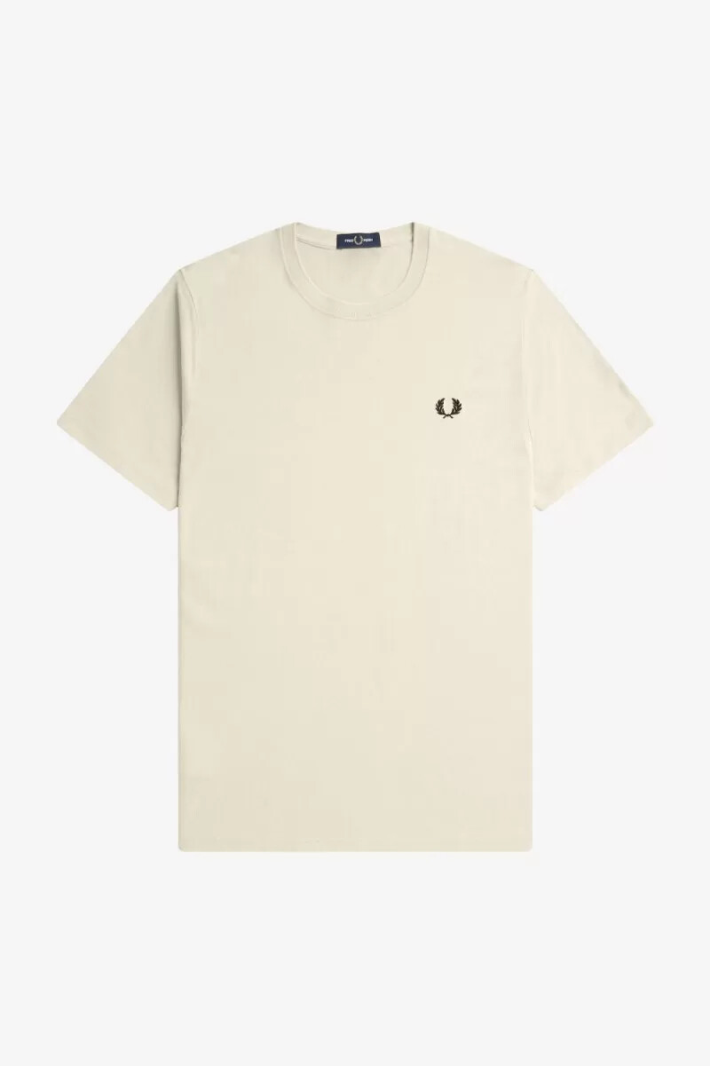 camiseta fred perry de cuello redondo para hombre en color negro avena