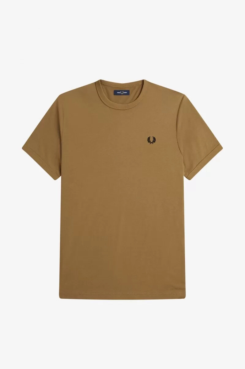 camiseta fred perry ringer para hombre marrón