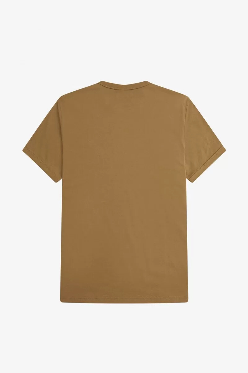 camiseta fred perry ringer para hombre marrón