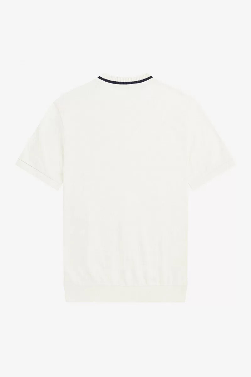 fred perry reissues - camiseta de piqué con cuello redondo para hombre en beige