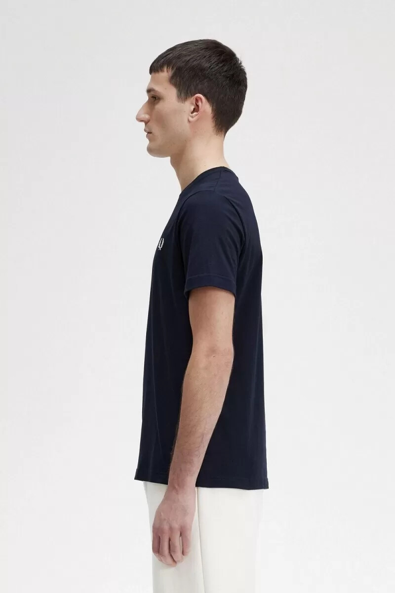camiseta fred perry de cuello redondo para hombre color azul marino