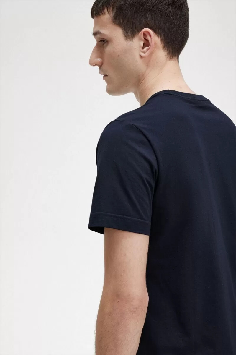 camiseta fred perry de cuello redondo para hombre color azul marino