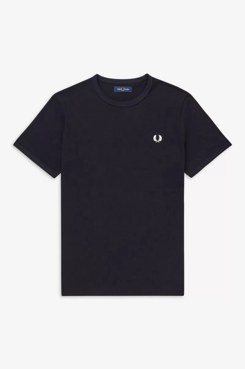 camiseta fred perry ringer para hombre azul marino