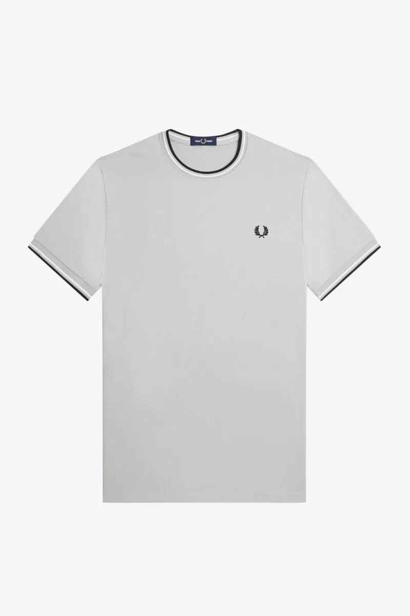 camiseta fred perry twin tipped para hombre gris