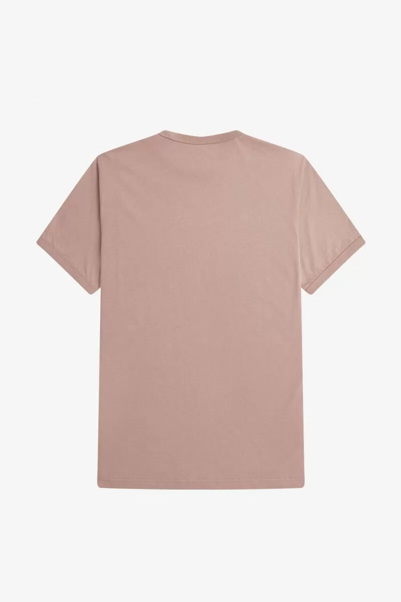 camiseta fred perry ringer para hombre rosa oscuro