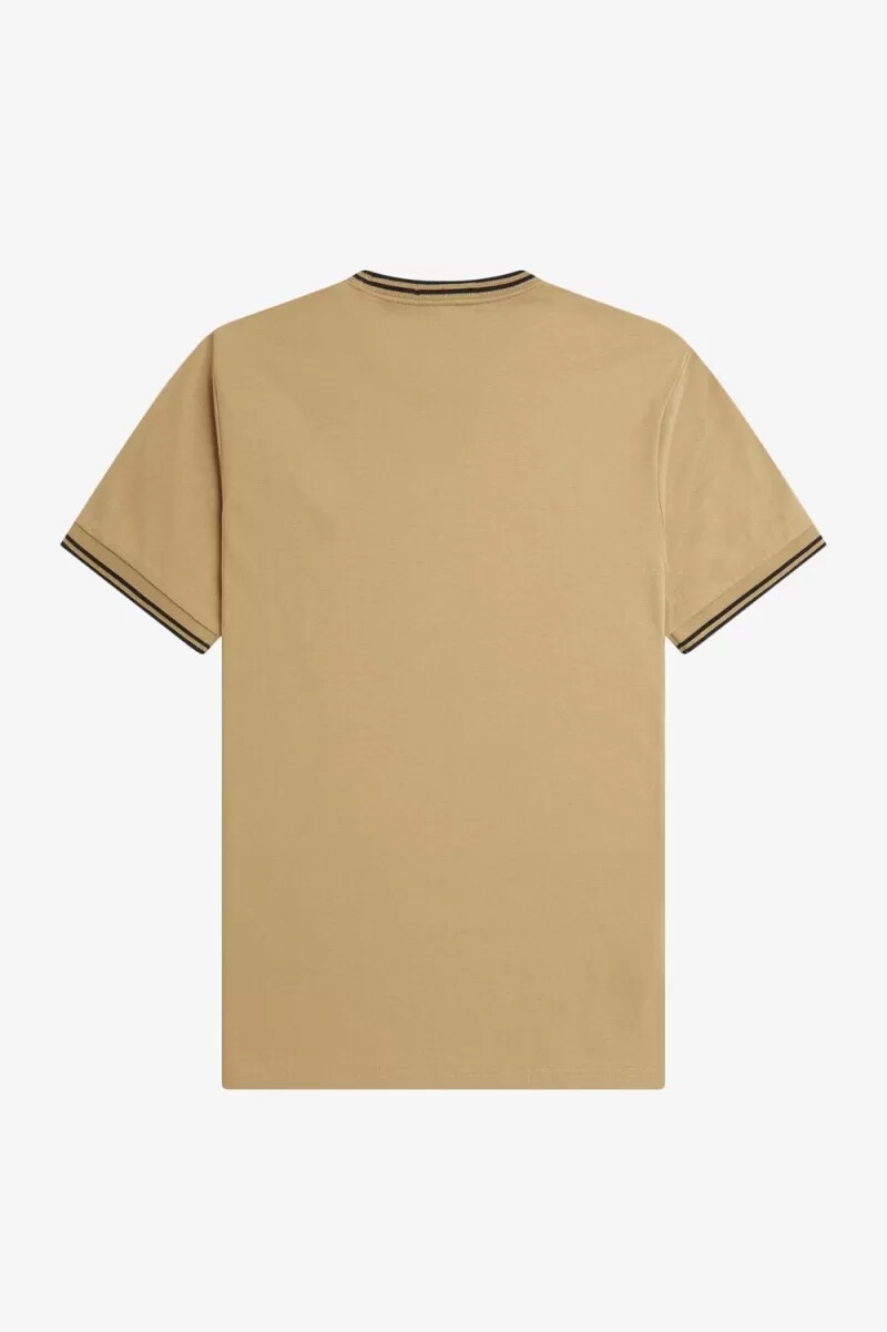 camiseta fred perry twin tipped para hombre verde y negra