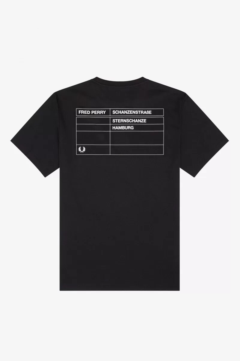 camiseta fred perry hamburg ringer para hombre color negro