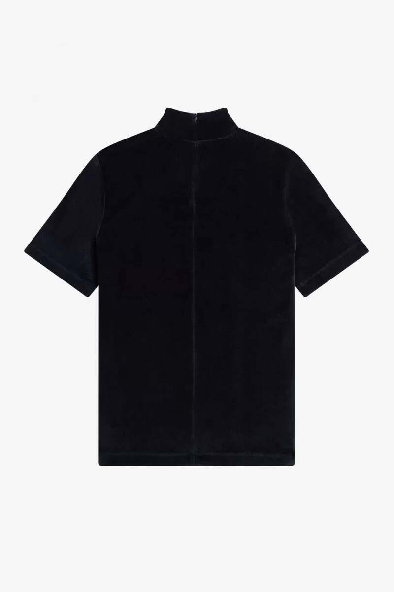 camiseta de terciopelo fred perry para mujer negra