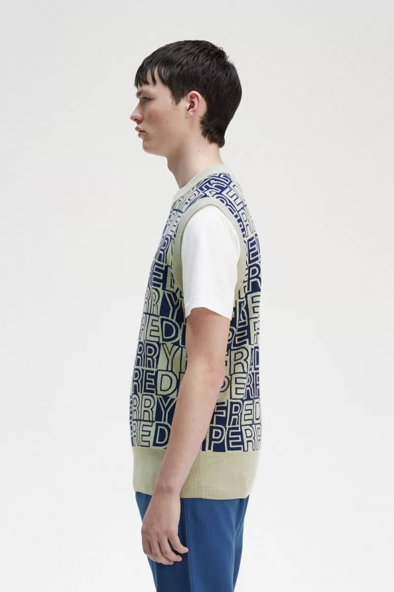 camiseta sin mangas fred perry block graphic para hombre color menta