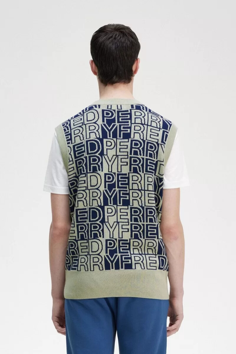 camiseta sin mangas fred perry block graphic para hombre color menta