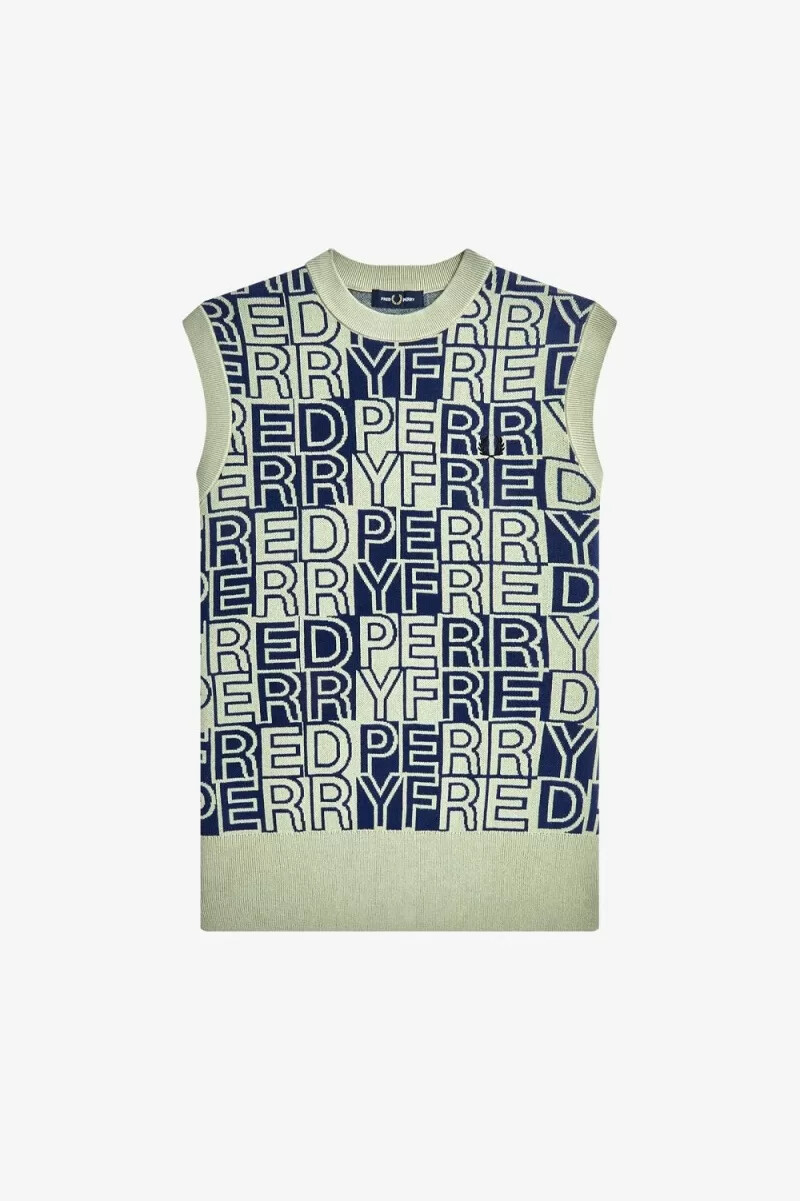 camiseta sin mangas fred perry block graphic para hombre color menta