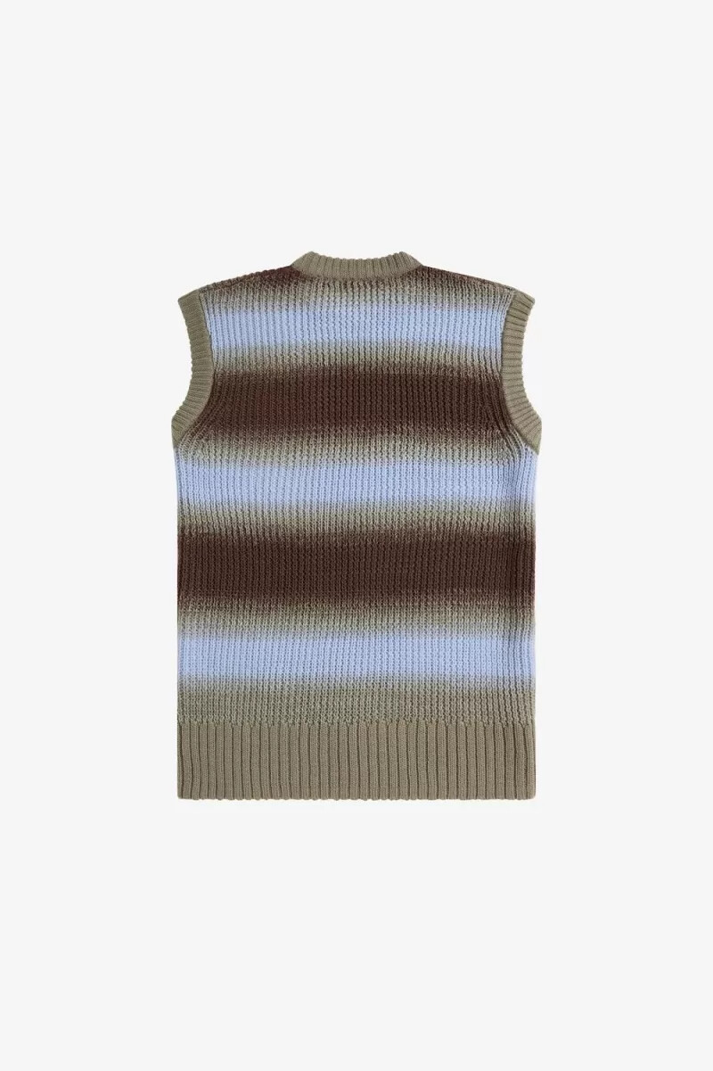 camiseta de tirantes fred perry de punto abierto a rayas para hombre color rojo oscuro