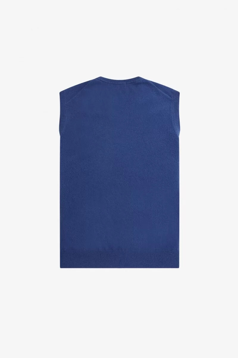 camiseta sin mangas de lana de cordero fred perry para hombre color cobalto