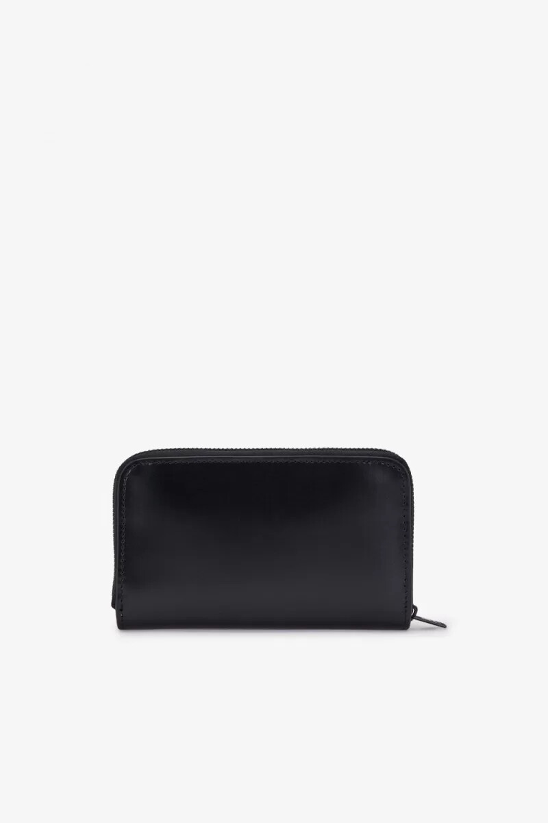 cartera de piel negra para mujer de fred perry