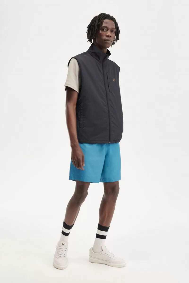chaleco de nailon fred perry para hombre color gris ancla