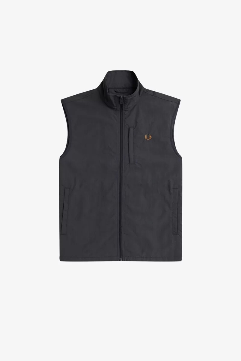 chaleco de nailon fred perry para hombre color gris ancla