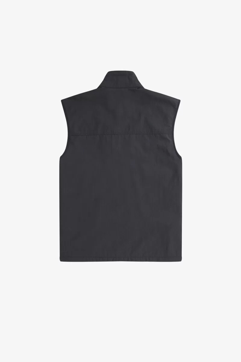 chaleco de nailon fred perry para hombre color gris ancla