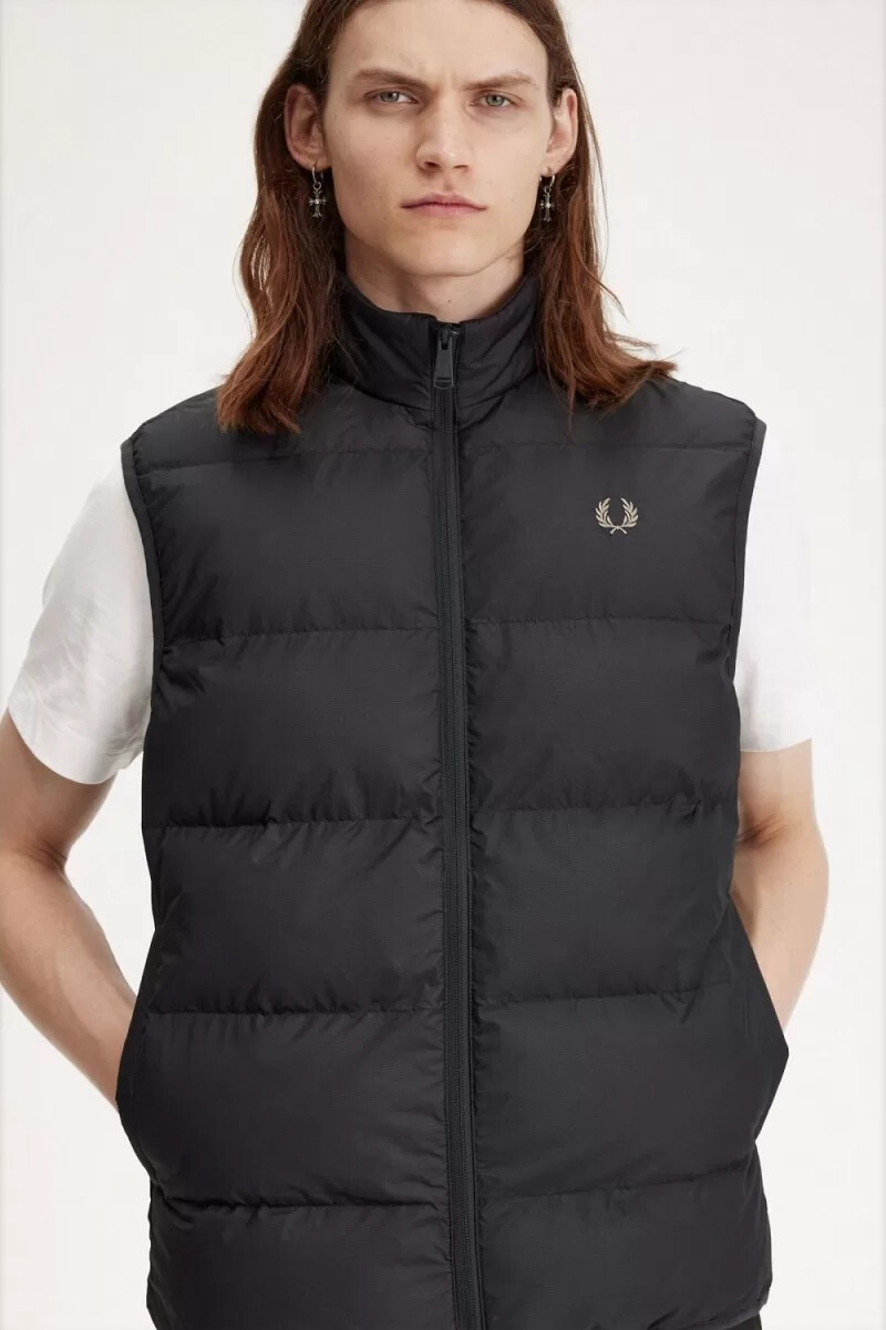 chaleco aislante fred perry para hombre color gris ancla