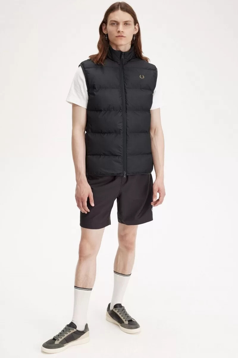 chaleco aislante fred perry para hombre color gris ancla