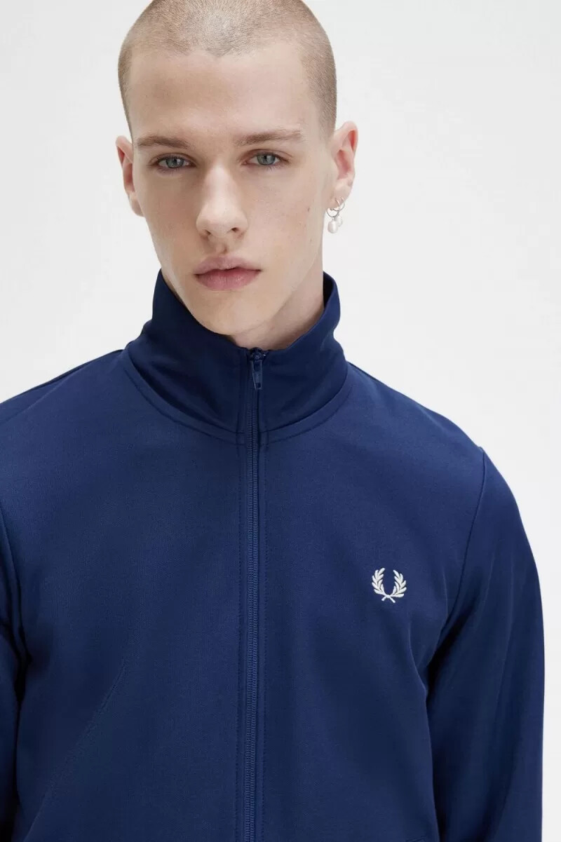 chaqueta deportiva clásica fred perry para hombre color azul marino francés