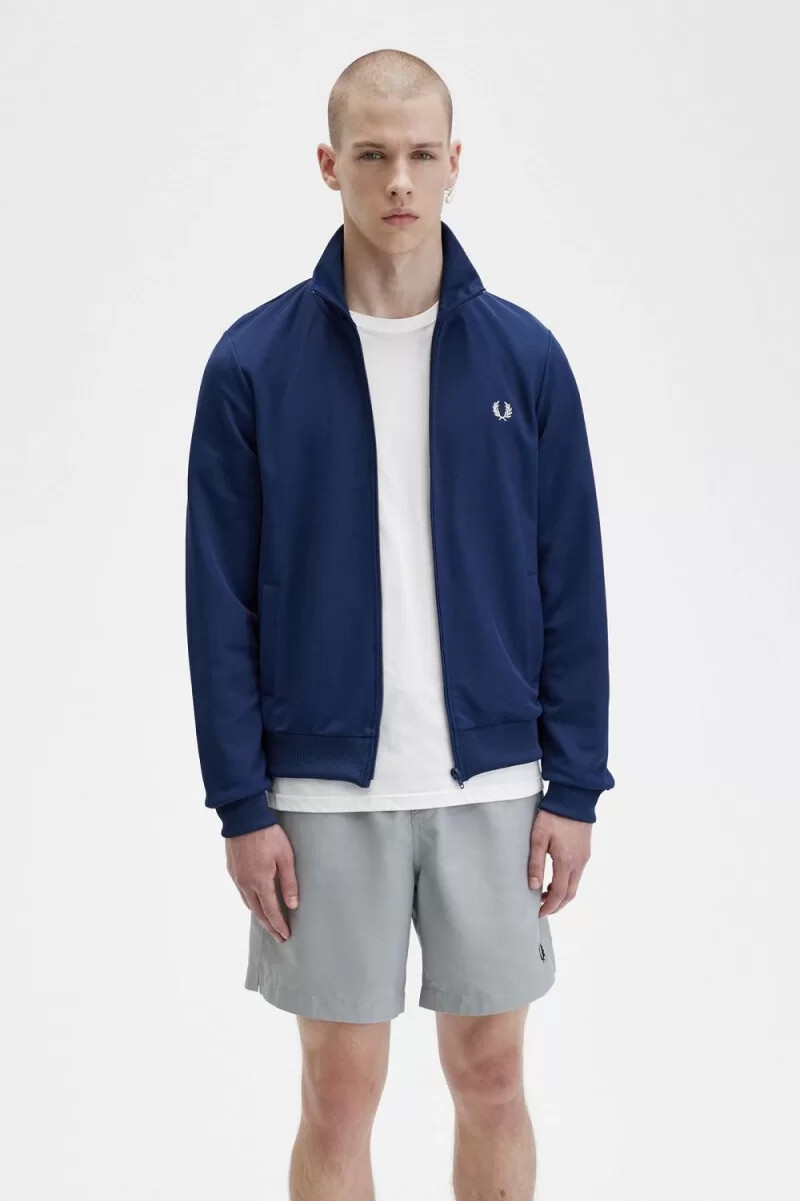 chaqueta deportiva clásica fred perry para hombre color azul marino francés