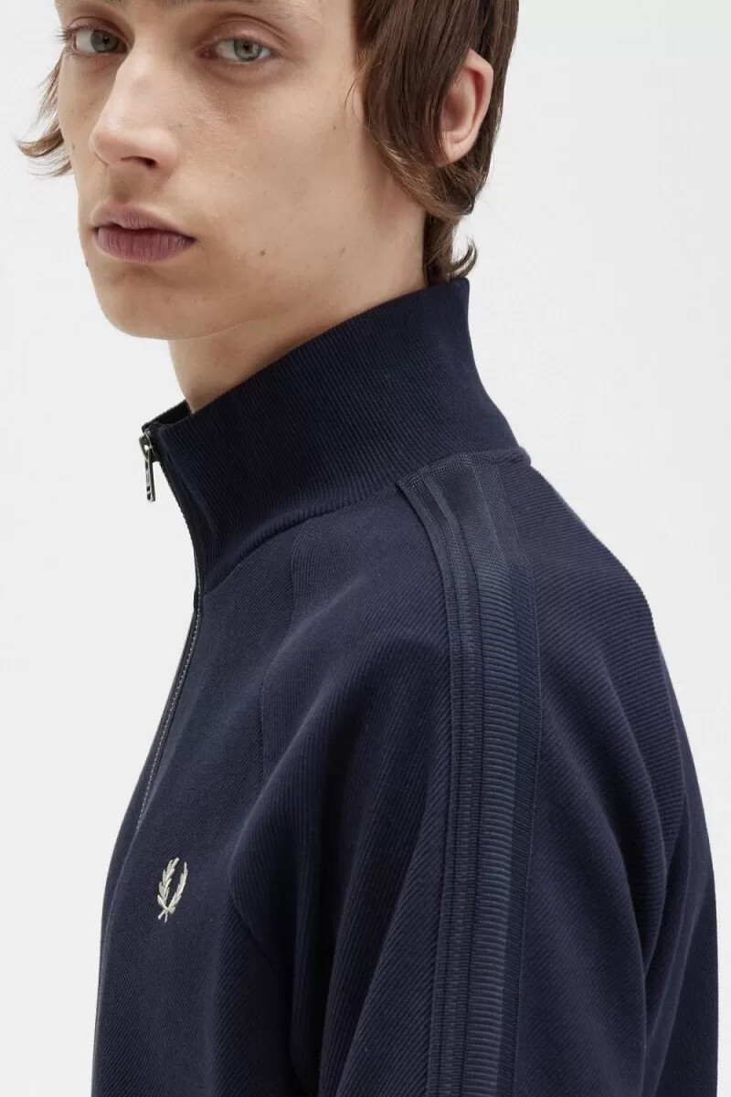 chaqueta deportiva fred perry con cinta de punto para hombre color azul marino