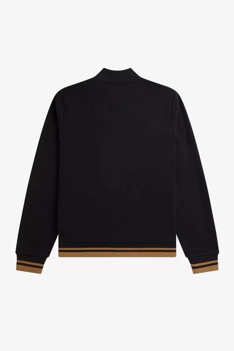 chaqueta deportiva fred perry con detalle de ribete para hombre color negro