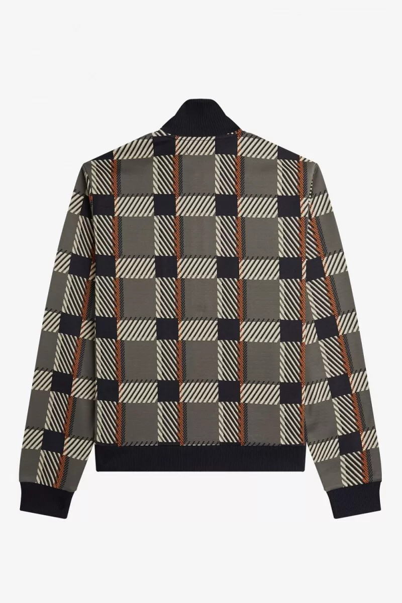 chaqueta deportiva fred perry glitch tartan para hombre verde campo