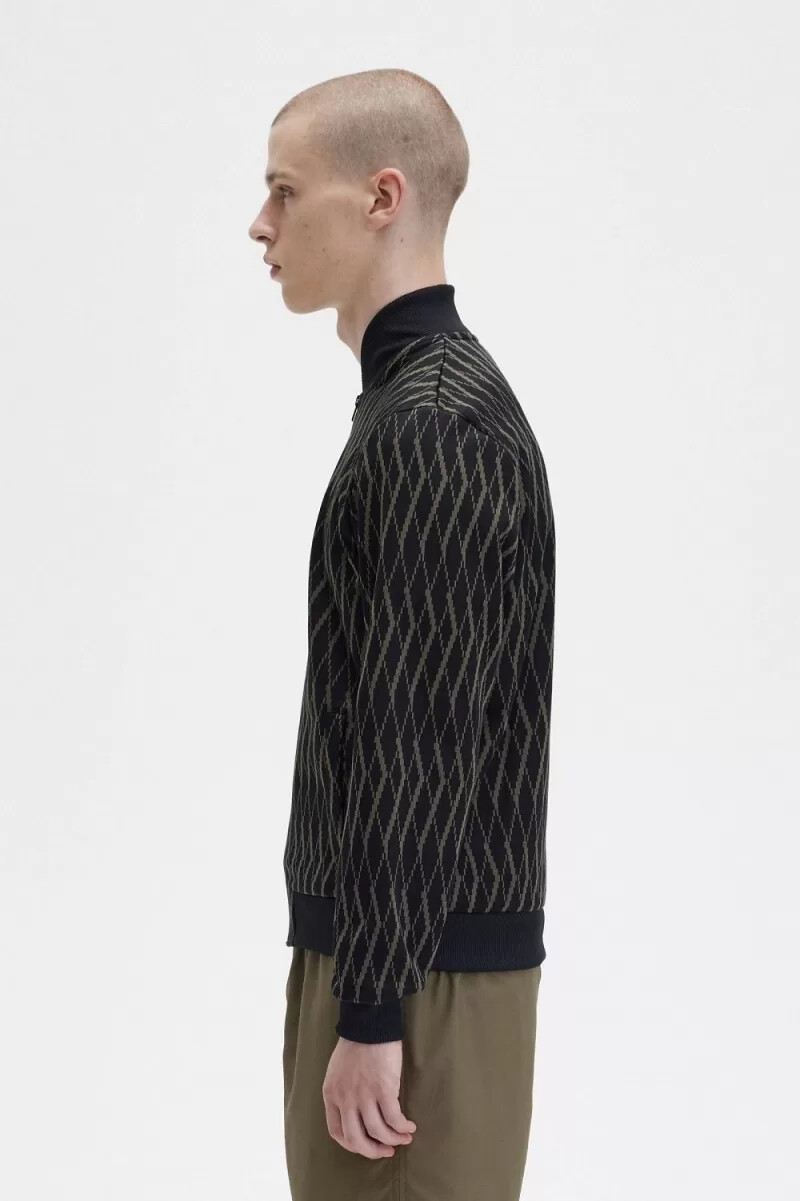 chaqueta deportiva fred perry argyle para hombre color negro