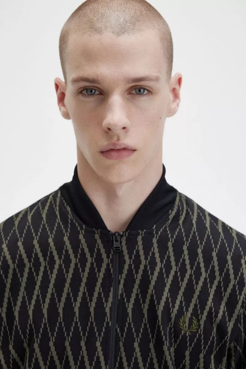 chaqueta deportiva fred perry argyle para hombre color negro