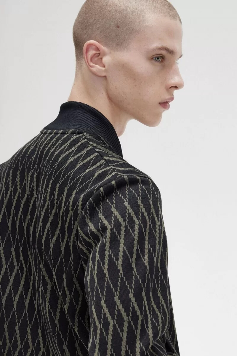 chaqueta deportiva fred perry argyle para hombre color negro