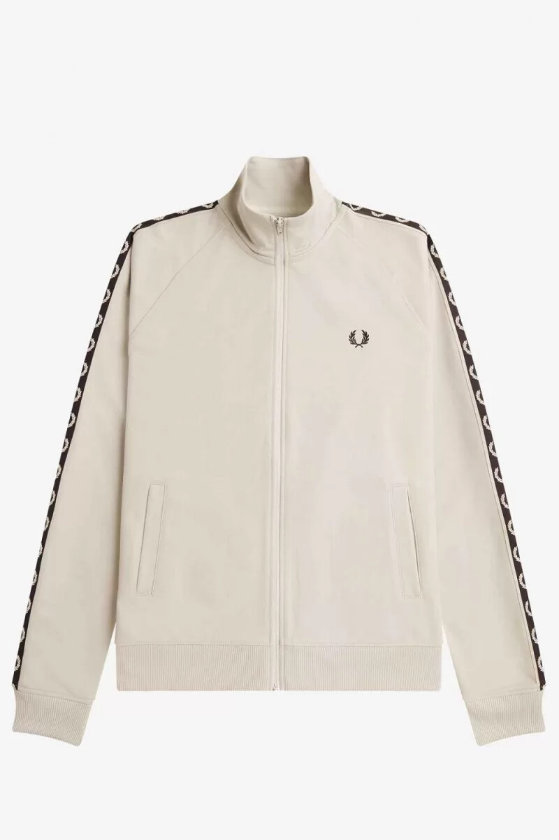 chaqueta deportiva fred perry con cinta en contraste para hombre color negro menta claro