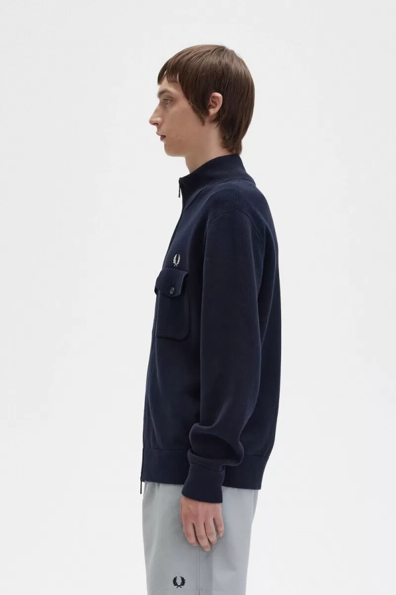 chaquetas deportivas de punto fred perry para hombre color azul marino