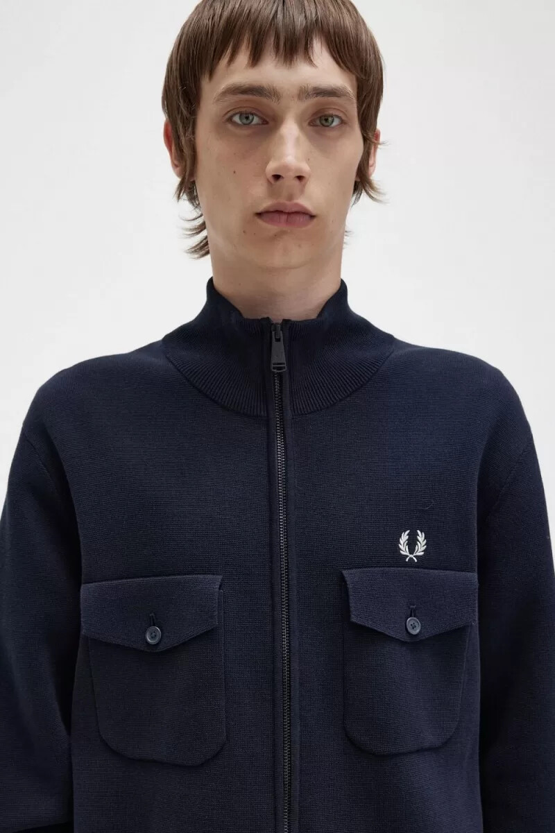 chaquetas deportivas de punto fred perry para hombre color azul marino