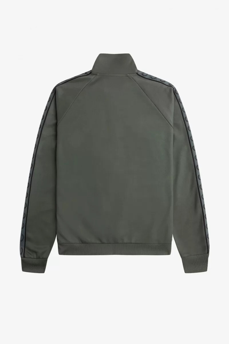chaqueta deportiva fred perry con cinta en contraste para hombre color verde campo y negro
