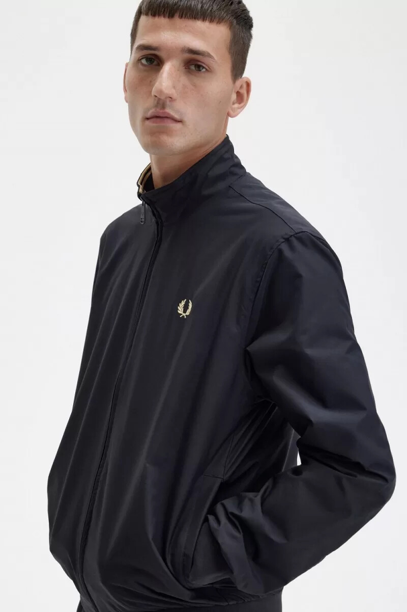 chaquetas fred perry brentham para hombre negras