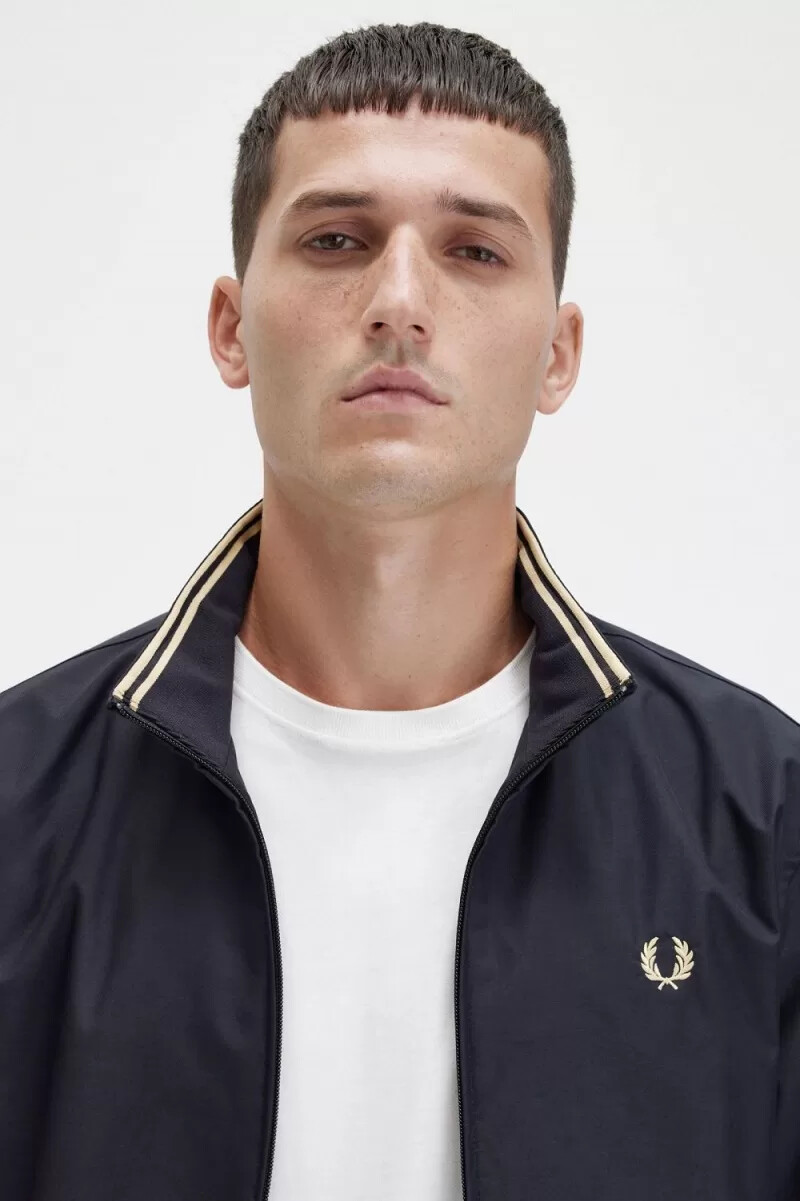 chaquetas fred perry brentham para hombre negras
