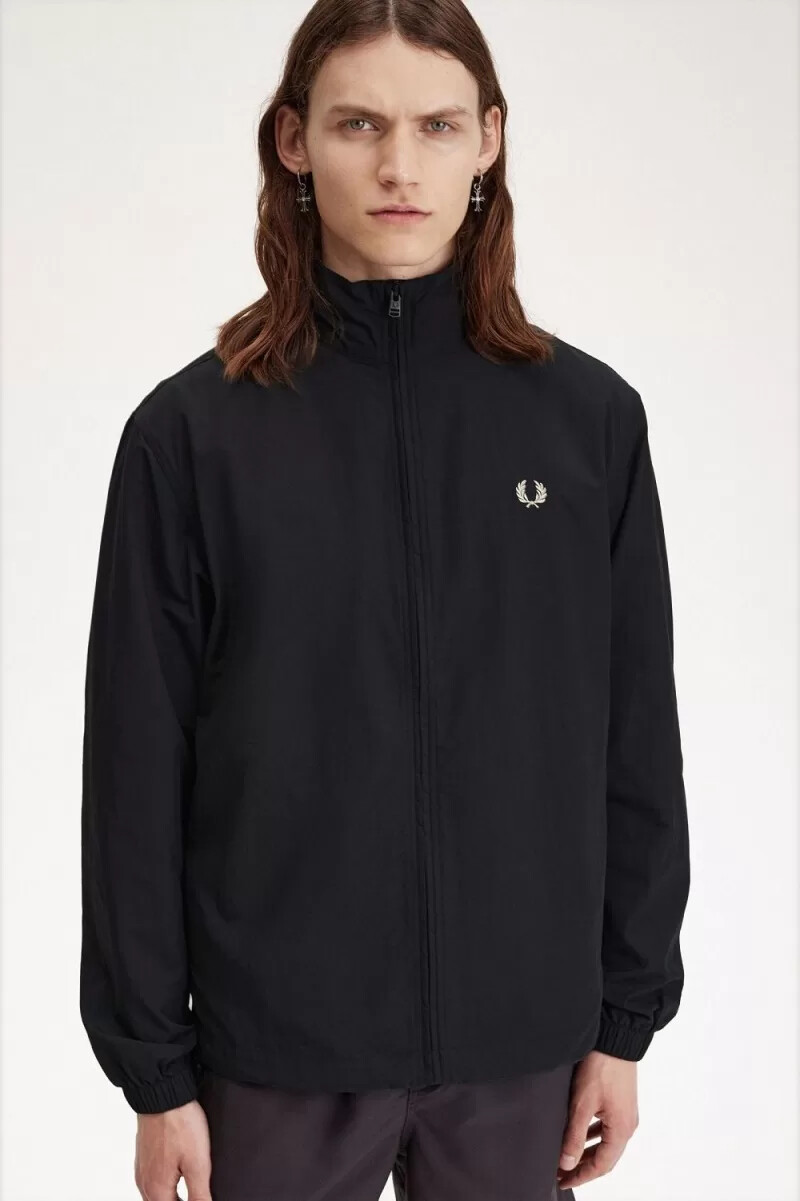 chaqueta deportiva tejida fred perry para hombre color negro