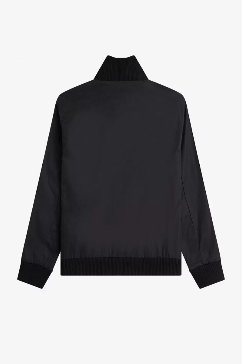 chaqueta bomber de tenis de punto acanalado fred perry para hombre color negro