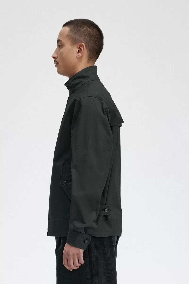 chaquetas de algodón encerado fred perry para hombre color verde noche