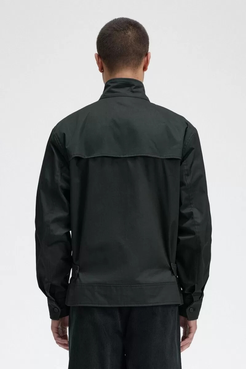 chaquetas de algodón encerado fred perry para hombre color verde noche